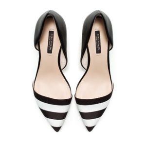 Zara striped heels. New. Size 8